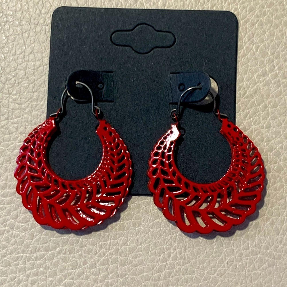 Retro 90’s Red Hoop Earrings